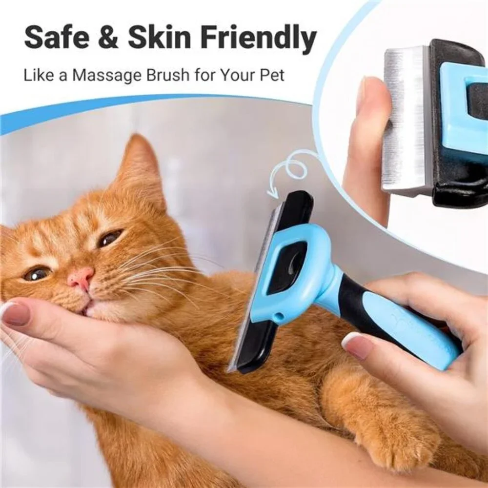 Pet Grooming Brush, Deshedding Tool for Dogs & Cats,Effectively Reduces Shedding
